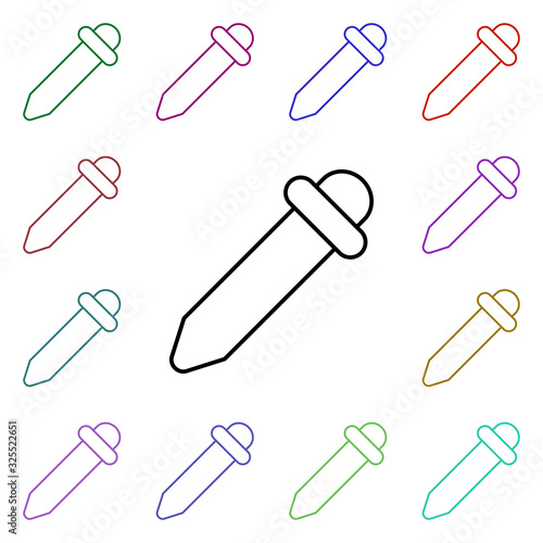 Dropper multi color style icon. Simple thin line, outline vector of medical icons for ui and ux, website or mobile application