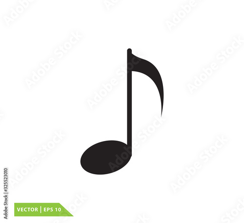 Music note icon vector logo template