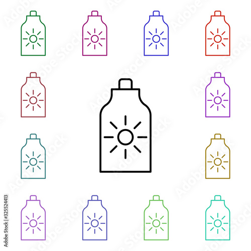 Sun block multi color style icon. Simple thin line, outline vector of summer icons for ui and ux, website or mobile application