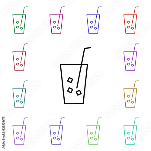 Soft drink multi color style icon. Simple thin line  outline vector of summer icons for ui and ux  website or mobile application