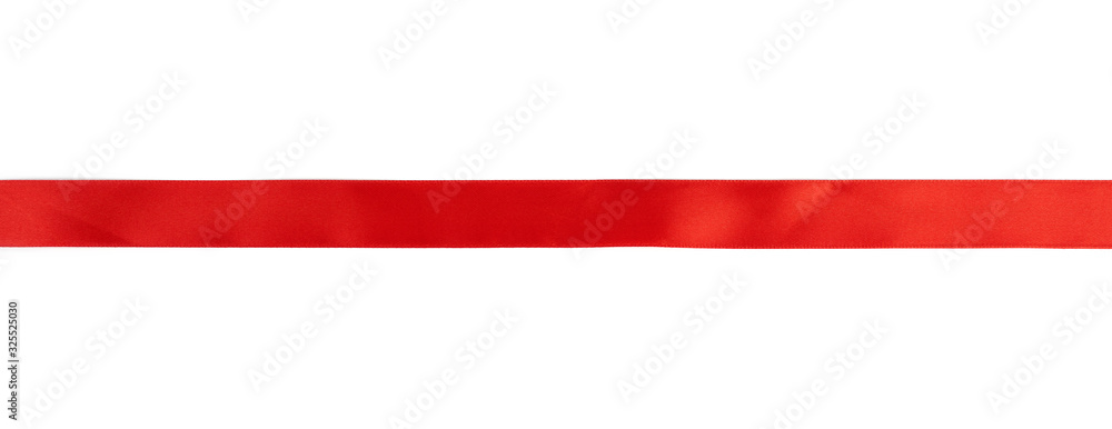 red silk ribbon isolated on white background, design element for gift decor red silk ribbon isolated on white background, design element for gift decor