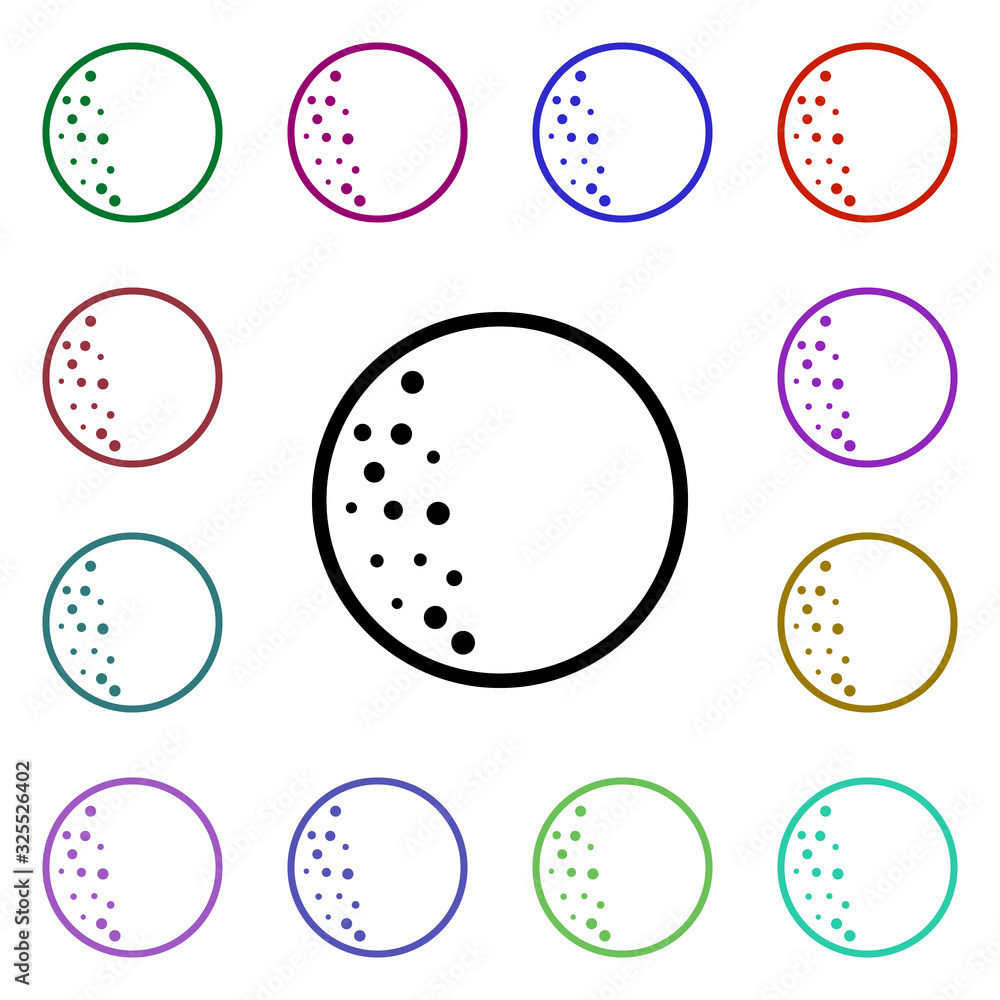 Full moon sign multi color style icon. Simple thin line, outline vector of weather icons for ui and ux, website or mobile application Full moon sign multi color style icon. Simple thin line, outline vector of weather icons for ui and ux, website or mobile application