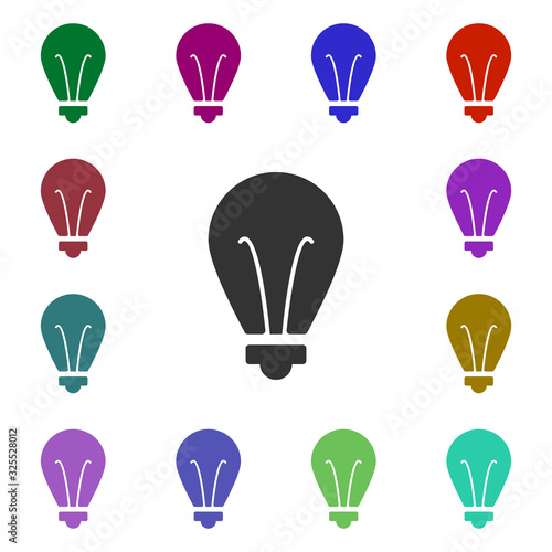 Light bulbmulti color style icon. Simple glyph, flat vector of web icons for ui and ux, website or mobile application © Jamila