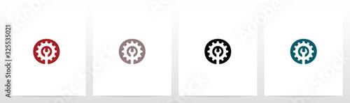Wrench And Gears On Letter Logo Design O