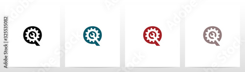 Wrench And Gears On Letter Logo Design Q