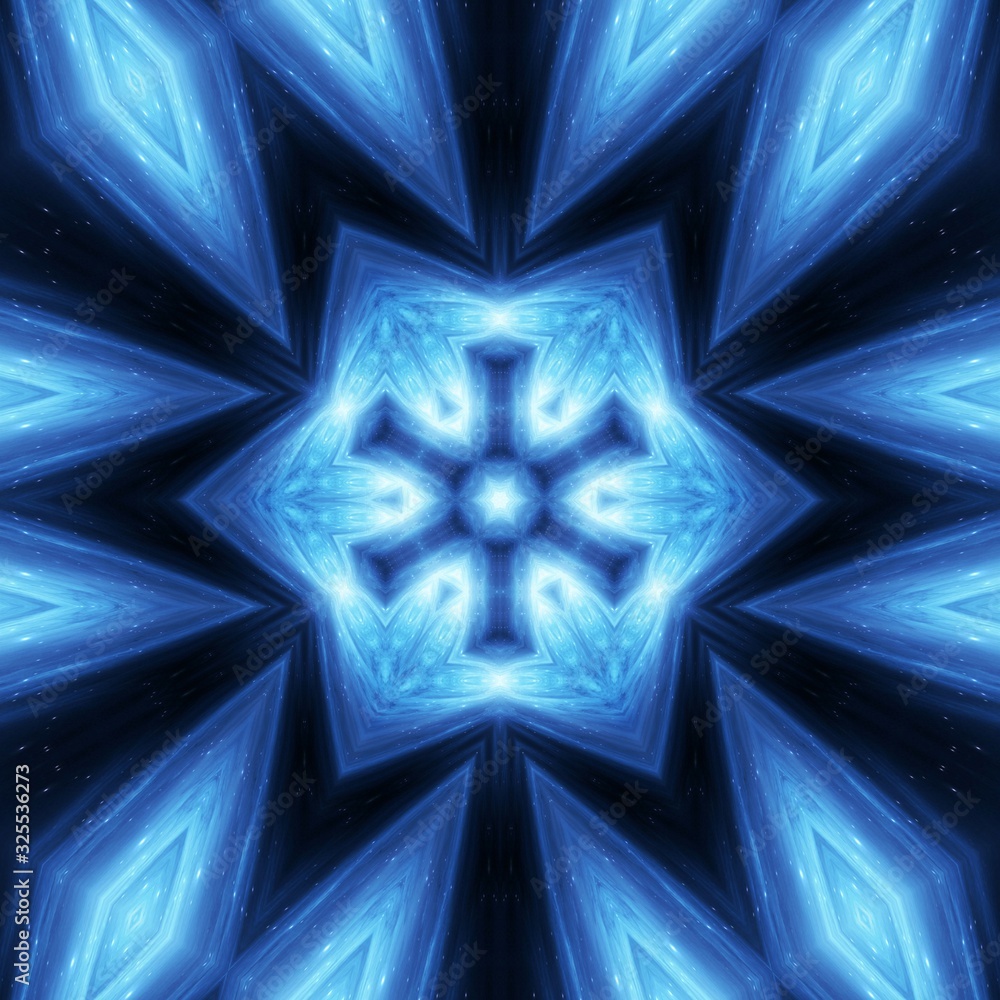 Obraz premium Abstract Fractal Kaleidoscope Pattern Texture for Wallpaper or Tiles Floor