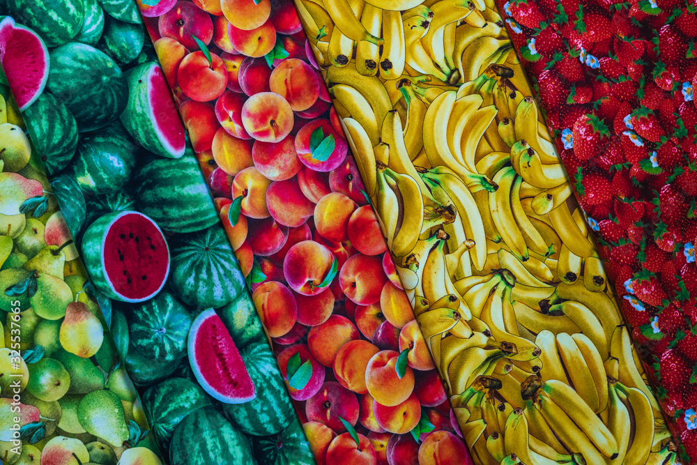 Fabric with fruit prints
