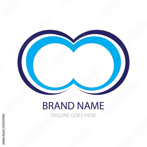 blue infinity logo vector