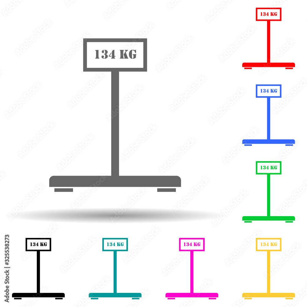 cargo scales multi color style icon. Simple glyph, flat vector of measuring elements icons for ui and ux, website or mobile application cargo scales multi color style icon. Simple glyph, flat vector of measuring elements icons for ui and ux, website or mobile application