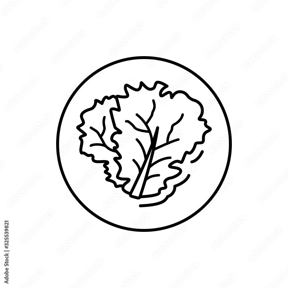 Lettuce, vegan icon. Simple line, outline vector elements of vegetarian icons for ui and ux, website or mobile application Lettuce, vegan icon. Simple line, outline vector elements of vegetarian icons for ui and ux, website or mobile application