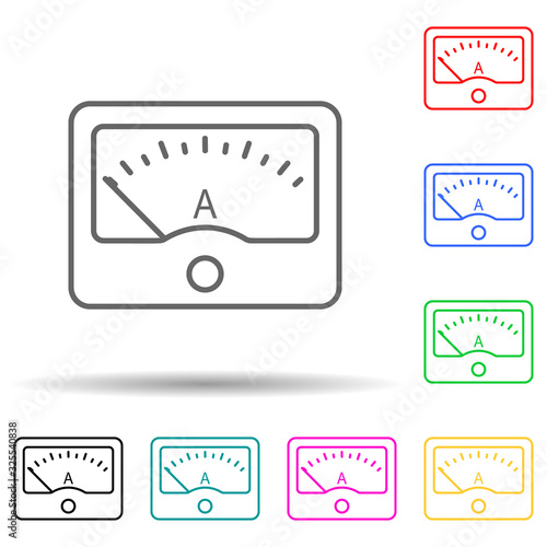 ampermeter multi color style icon. Simple thin line, outline vector of measuring Instruments icons for ui and ux, website or mobile application