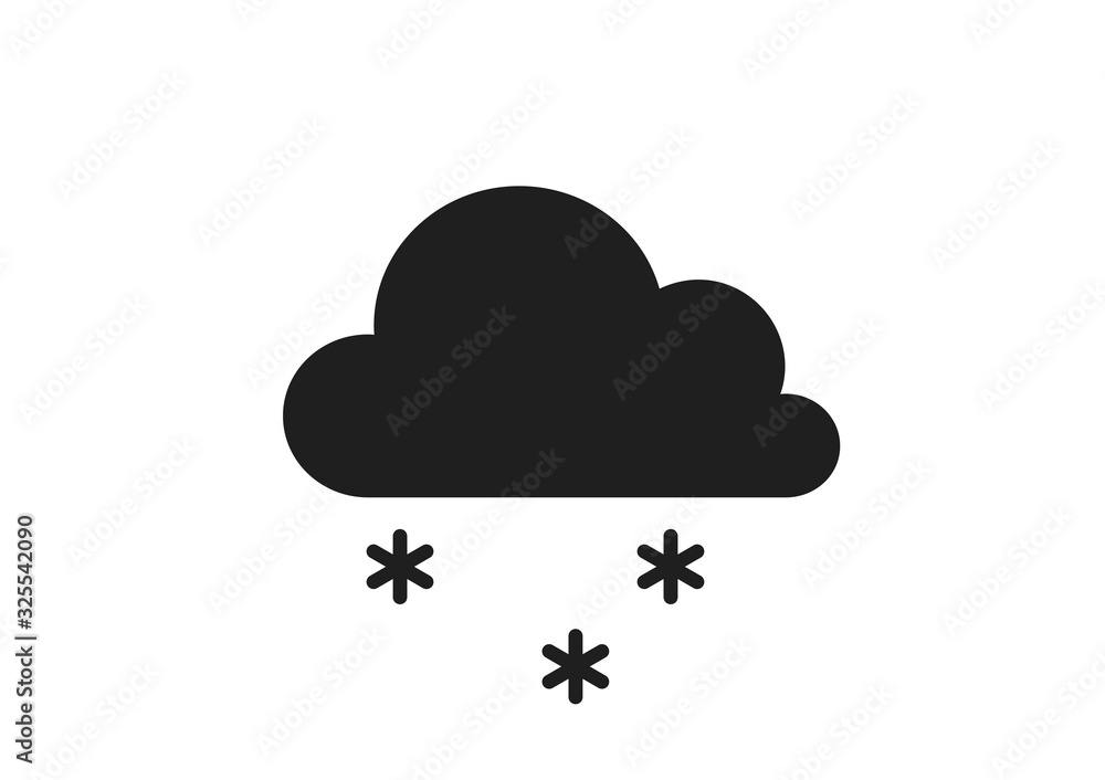 snow cloud icon. snowing symbol in simple flat design. weather forecast sign snow cloud icon. snowing symbol in simple flat design. weather forecast sign
