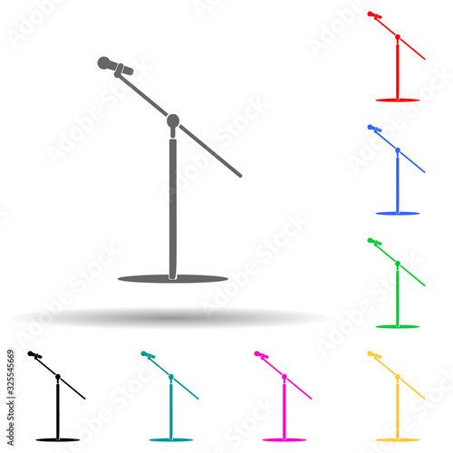 microphone with stand icon. Detailed icon of musical instrument icon. Premium quality graphic design. One of the collection icon for websites, web design, mobile app on white background