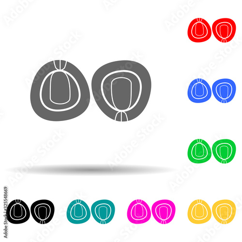 peas multi color style icon. Simple glyph, flat vector of nuts icons for ui and ux, website or mobile application