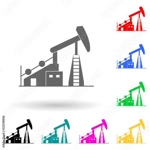 oil rig multi color style icon. Simple glyph, flat vector of Oil icons for ui and ux, website or mobile application