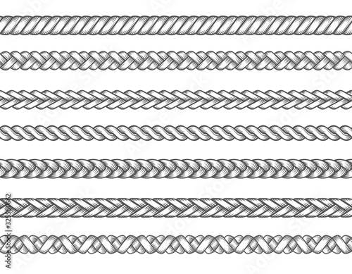 Knitted braids seamless pattern