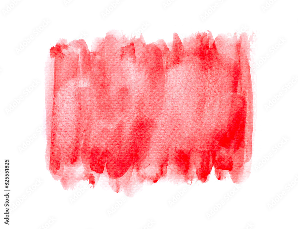 watercolor red paint of stroke on paper. watercolor red paint of stroke on paper.