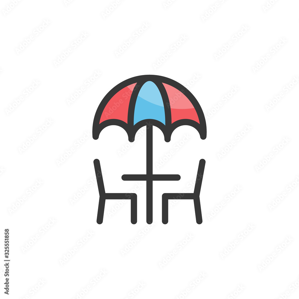 Beach chair icon logo vector illustration Beach chair icon logo vector illustration