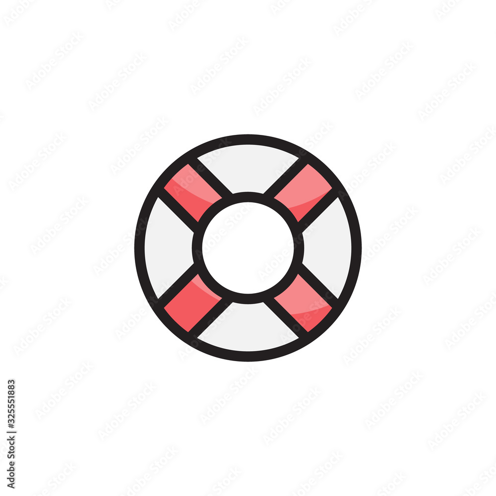 Fototapeta premium Lifebuoy icon logo vector illustration