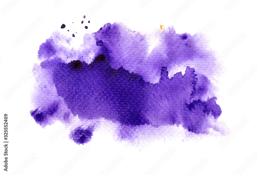 abstract watercolor background.splash brush color purple on paper.