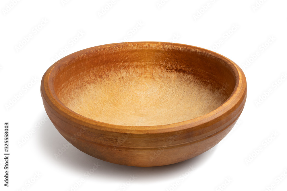Antique shabby wooden bowl isolated on white background Antique shabby wooden bowl isolated on white background