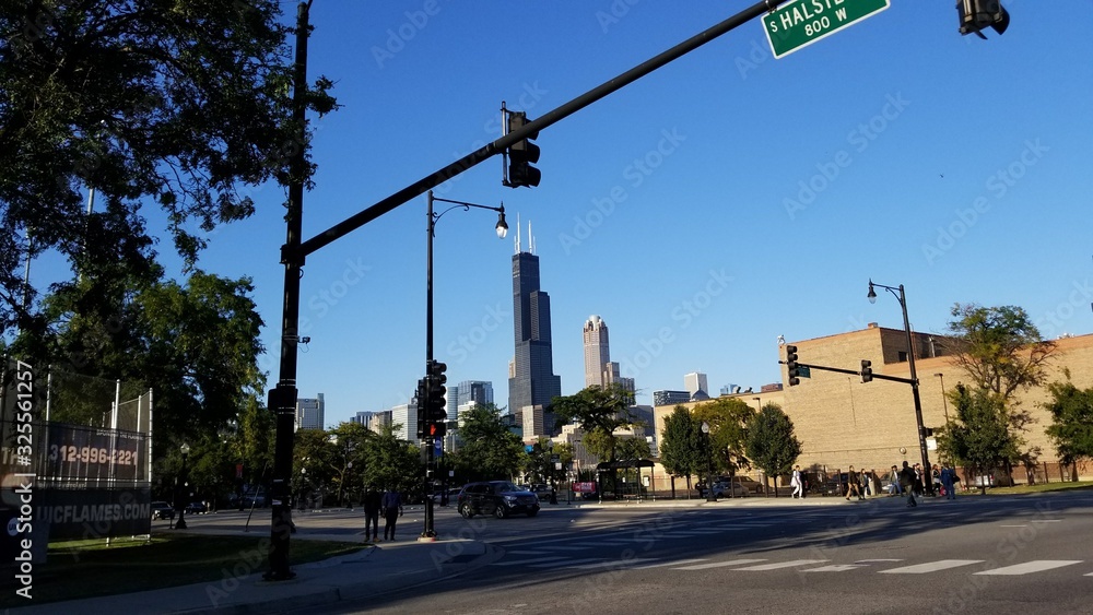 Chicago landscape cityscape skyline Halsted & Roosevelt Chicago landscape cityscape skyline Halsted & Roosevelt