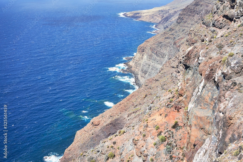 Beautiful view of atlantic coast cliff at canary island