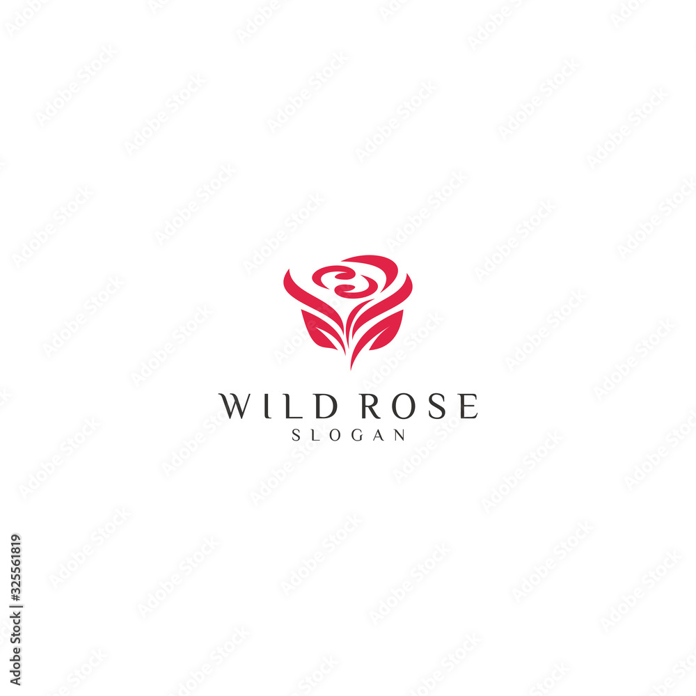 rose logo flower vector icon illustration design template - obrazy, fototapety, plakaty 