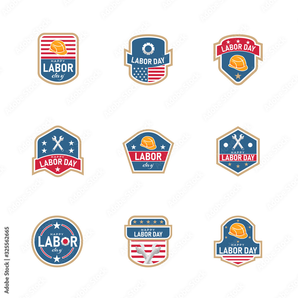 Happy Labor Day.America labor day for Greeting Card.Typography Labor Day Labels or Badges Design.Labor Day Labels or Badges Template.Vector illustration