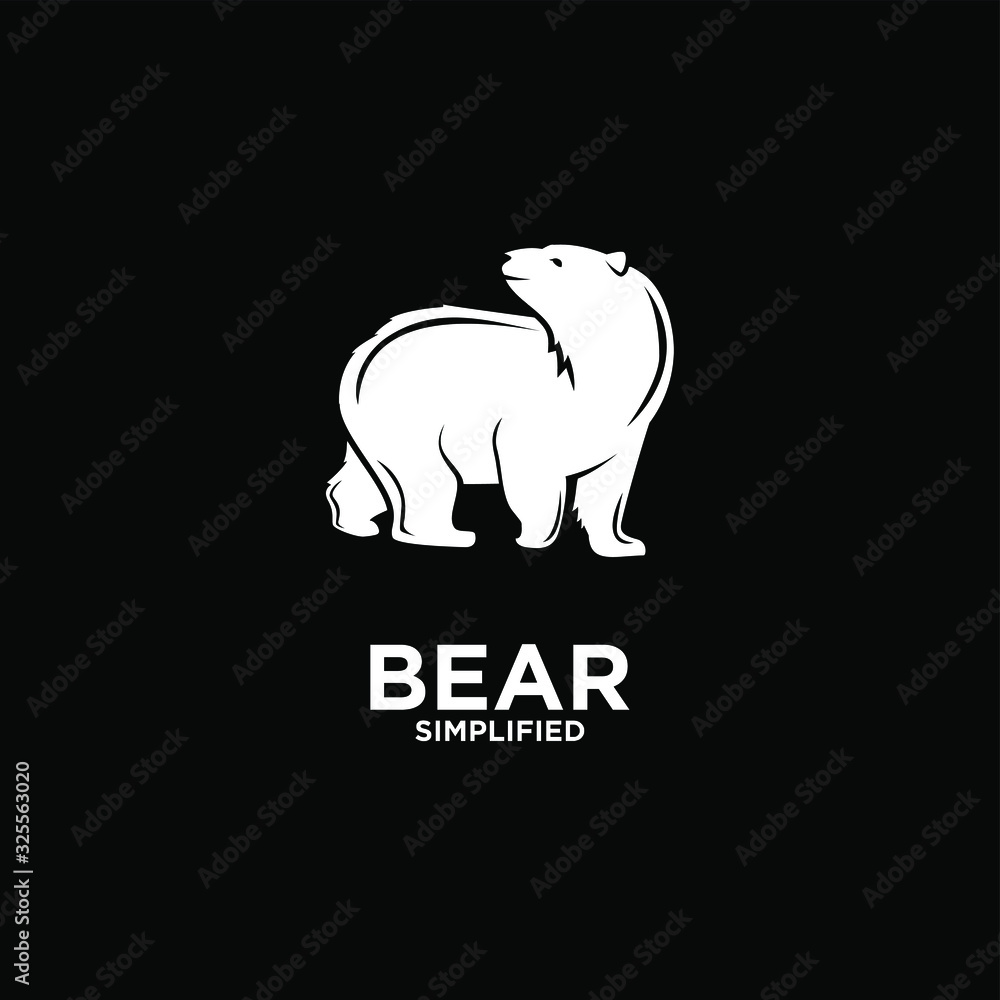 Obraz premium Black bear logo icon design vector illustration