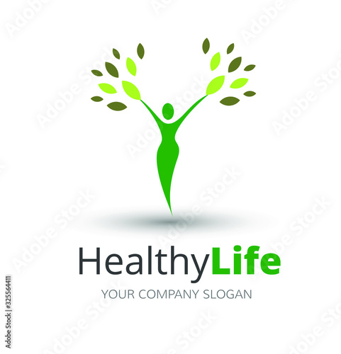 people Healthy Life, fitness, heath care Logo template vector icon, 
