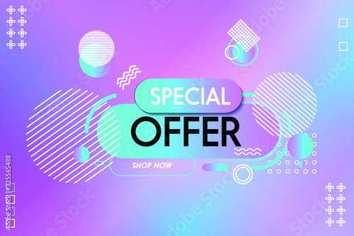 Minimal abstract gradient background for sale or promotion. Dynamic shapes composition