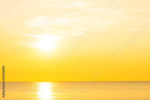 Beautiful tropical nature beach sea ocean at sunset or sunrise