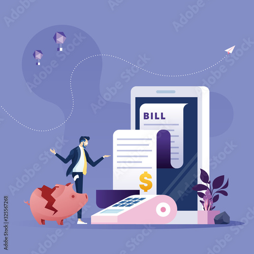 Broke Businessman-Money problem financial concept