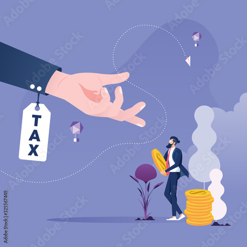 Businessman must pay taxes-Paying taxes concept