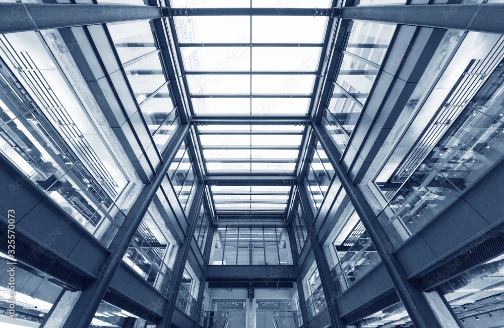 Interior view of modern shopping mall. Building abstract background Interior view of modern shopping mall. Building abstract background