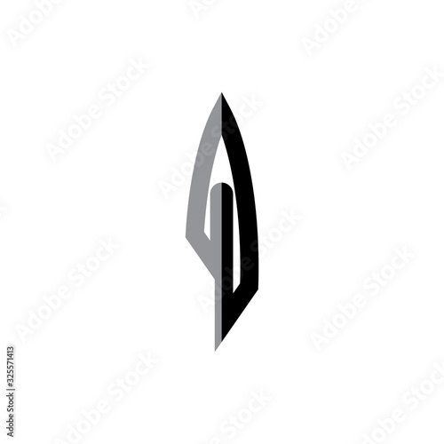 Double Edge Tactical Blade logo design vector