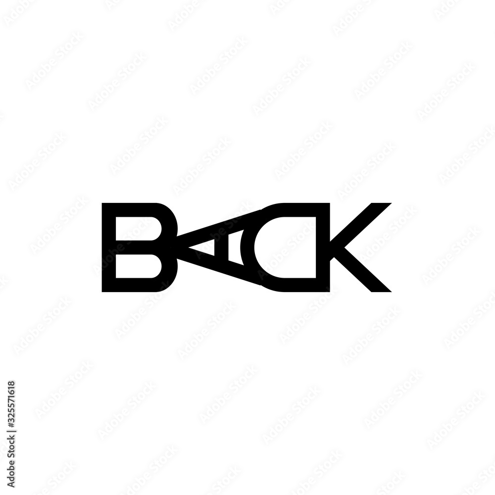 BACK letter with back Arrow logo design vector BACK letter with back Arrow logo design vector