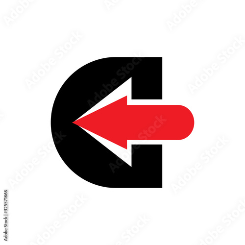 Free Download C letter with Back Arrow logo design vector - GFXLoad