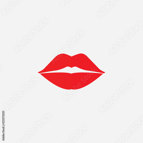 Lips icon cosmetic logo vector template