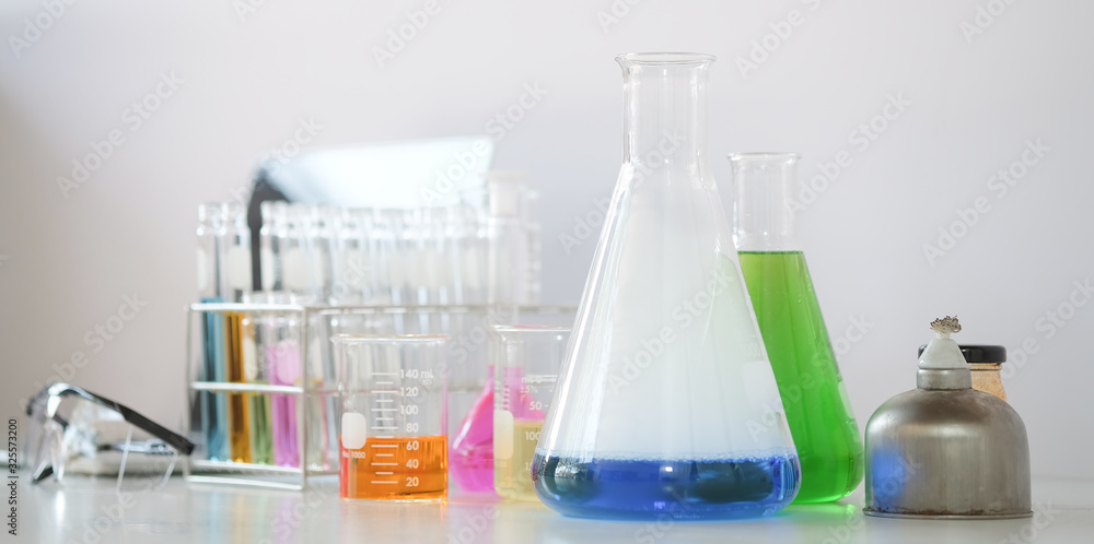 Cropped shot view of Laboratory Research - Scientific Glassware For Chemical Background Cropped shot view of Laboratory Research - Scientific Glassware For Chemical Background
