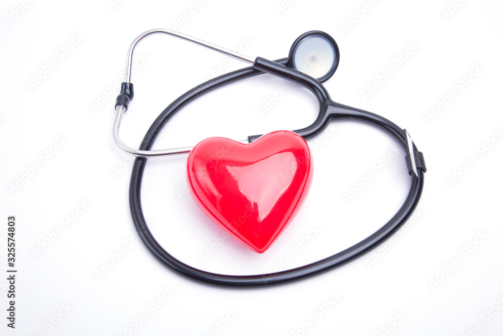 Red heart and stethoscope Red heart and stethoscope