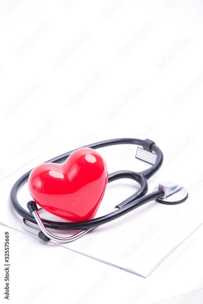 Red heart and stethoscope Red heart and stethoscope