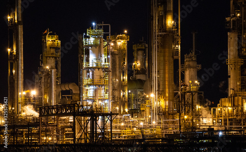 Nighttime Oil Refinery photo