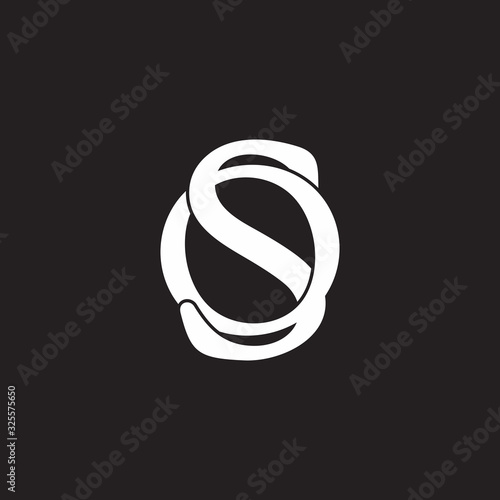 letter os linked simple overlapping design symbol logo vector