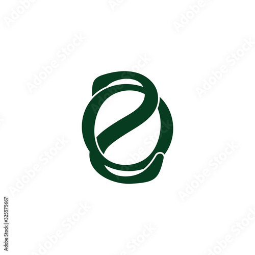 letter o2 simple 3d linked flat design symbol logo vector