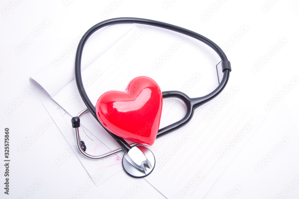 Red heart and stethoscope Red heart and stethoscope