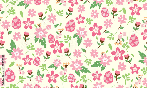 Unique Motif of Easter egg background, for wrapping paper pattern of leaf and flower.