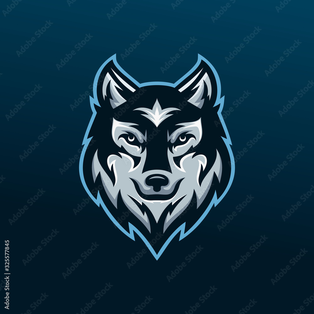 Wild wolf esport mascot logo design vector illustration Stock Vector ...