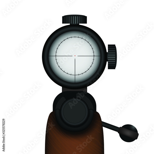 Rifle gun with scope to find target